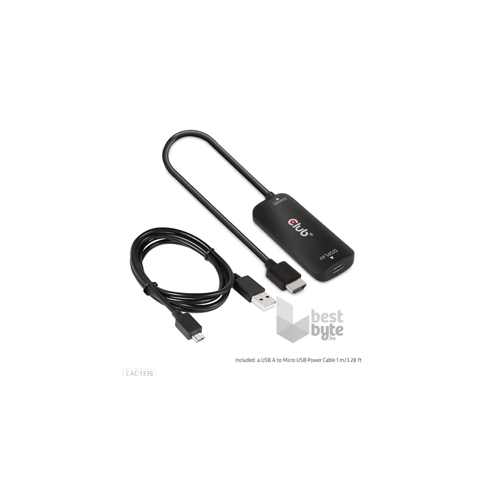 Club3D HDMI + Micro USB to USB Type-C 4K120Hz or 8K30Hz Active Adapter M/F