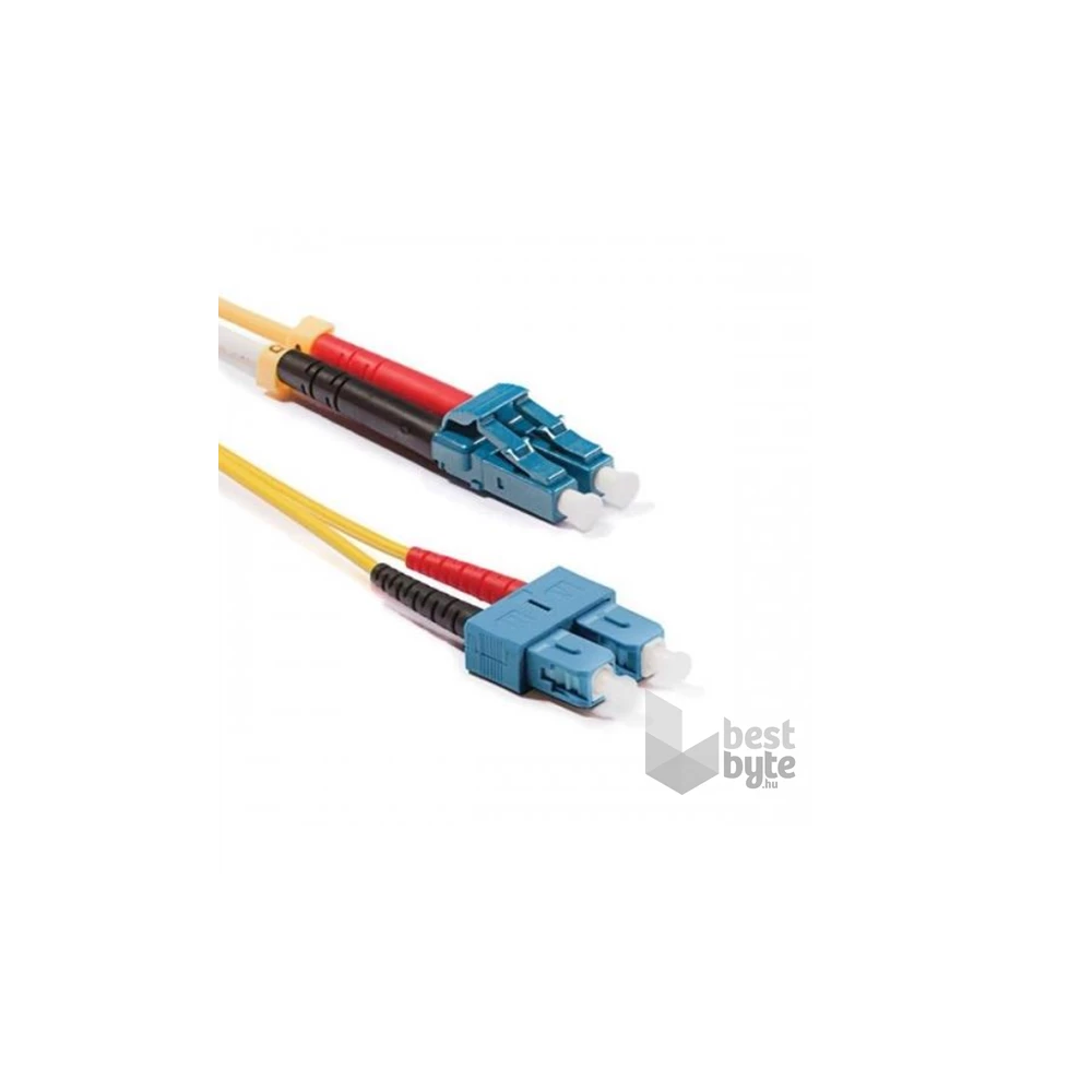 KE-Line Duplex monomódusú optikai patch kábel 9/125µm (OS2), 2xLC-2xSC, 2m