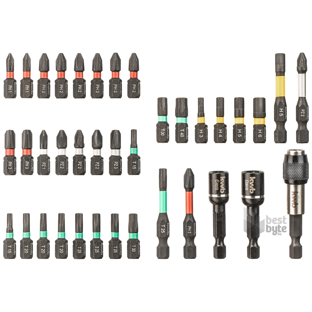 KWB 49109000 PROFI IMPACT torziós 37 db-os bit készlet