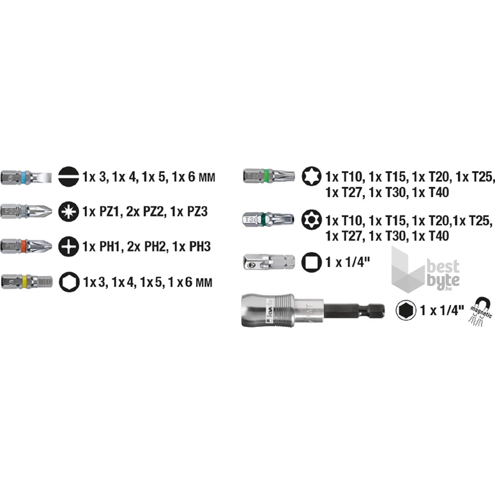 KWB 49118470 STANDARD TQ60 acél 32 db-os bit készlet