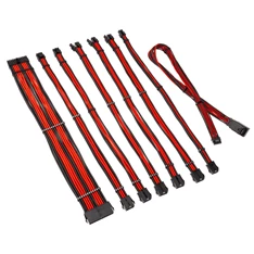 Kábel Kolink Core Pro fonott kábelhosszabbító kit 12V-2x6 Type 1 - Jet Black/Racing Red Kábel Kolink Core Pro fonott kábelhosszabbító kit 12V-2x6 Type 1 - Jet Black/Racing Red