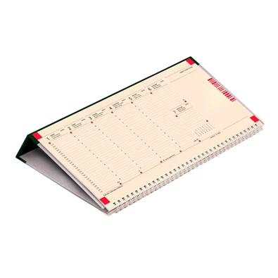 Kalendart 2024-es C050 jegyzettömbös fekvő zöld sárga papíros asztali naptár