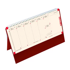 Kalendart 2024-es C051 jegyzettömbös bordó sárga papíros álló asztali naptár