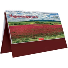 Kalendart 2024-es T056 Magyarországot járva álló bordó asztali naptár