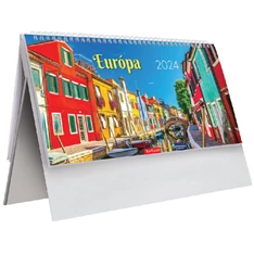 Kalendart 2024-es T063 Európa álló papír asztali naptár