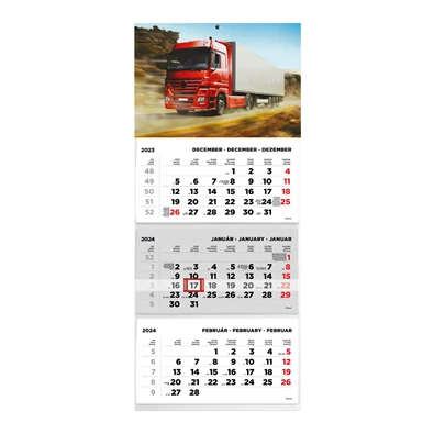 Kalendart 2024-es T074 3 tömb kamion mintás speditőrnaptár