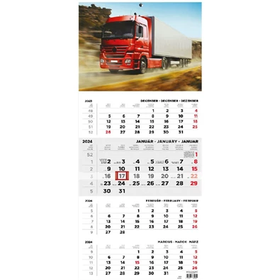 Kalendart 2024-es T079 4 havi kamion mintás speditőrnaptár