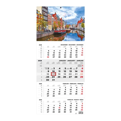 Kalendart 2024-es T079 4 havi város mintás speditőrnaptár