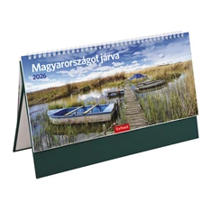 Kalendart 2026 T056 Magyarországot járva álló zöld asztali naptár