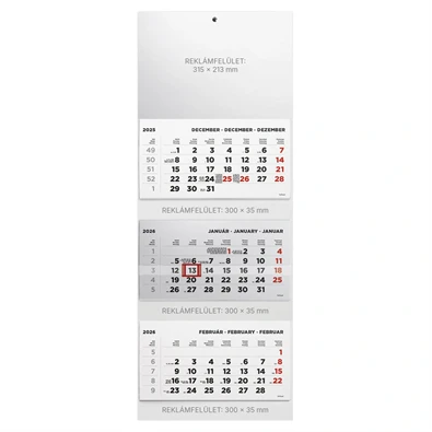 Kalendart 2026 T070 3 tömb fej nélkül speditőr naptár