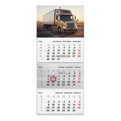 Kalendart 2026 T074 3 tömb Kamion mintás speditőrnaptár