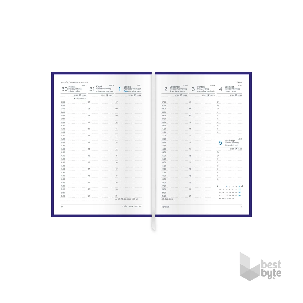 Kalendart Joy Flexi 2026 F012 B6 Pipacs heti beosztású naptár