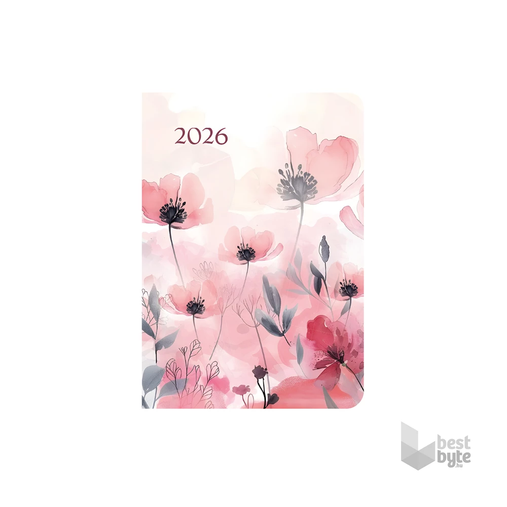 Kalendart Joy Flexi 2026 F012 B6 Pipacs heti beosztású naptár