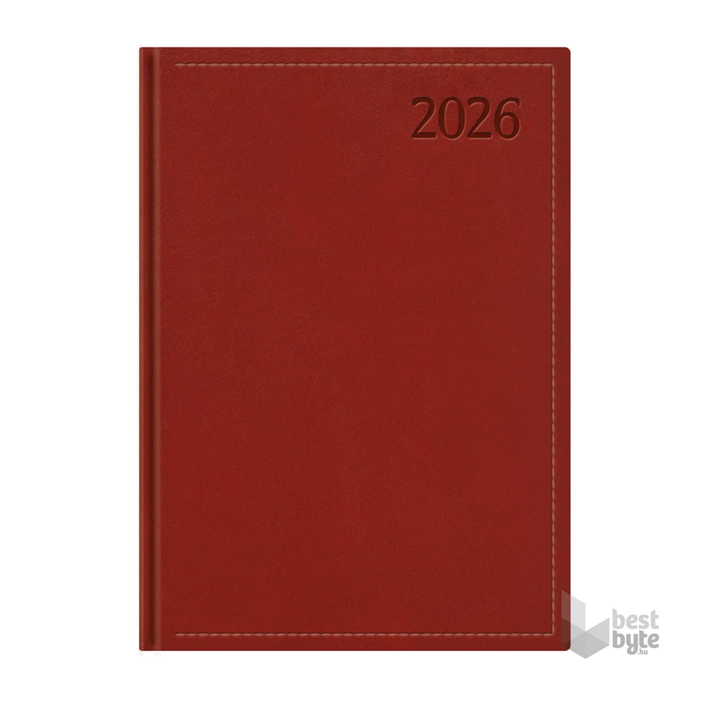 Kalendart Traditional 2026 T020 B5 napi beosztású bordó határidőnapló