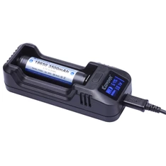 KeepPower Li-ion 14500/16340/CR123/18650/26650 LCD akku töltő
