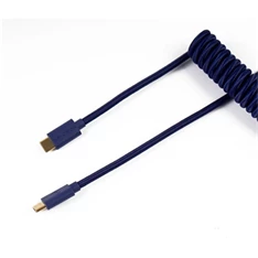 Keychron CAB-L Coiled Aviator 0,9m USB-C M/M kék adatkábel + USB-C - USB-A adapter Keychron CAB-L Coiled Aviator 0,9m USB-C M/M kék adatkábel + USB-C - USB-A adapter