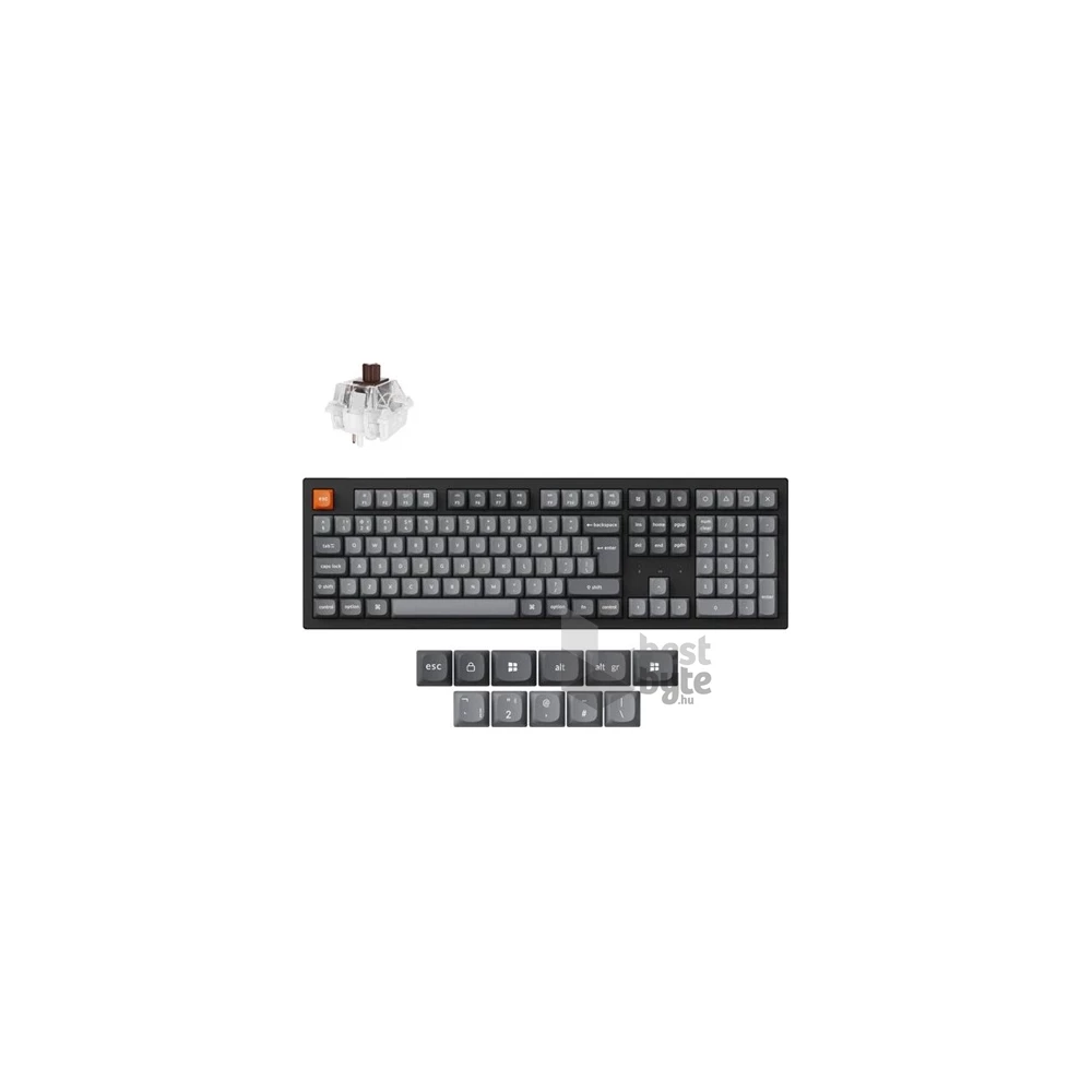 Keychron K10M-H3Z-HU K10 Max Bluetooth/USB HUN (Brown Switch) vezeték nélküli fekete mechanikus billentyűzet