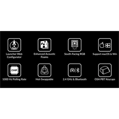 Keychron K10M-H3Z-HU K10 Max Bluetooth/USB HUN (Brown Switch) vezeték nélküli fekete mechanikus billentyűzet