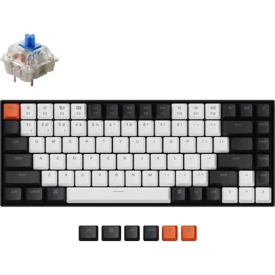 Keychron K2 RGB Bluetooth Hot-swap Gateron G Pro Blue mechanikus billentyűzet (Aluminum frame)