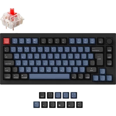 Keychron Q1-M1-UK Q1 V2 angol (Gateron G Pro Red Switch) fekete mechanikus billentyűzet