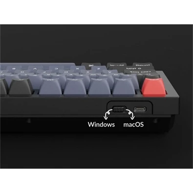 Keychron Q1-M1-UK Q1 V2 angol (Gateron G Pro Red Switch) fekete mechanikus billentyűzet