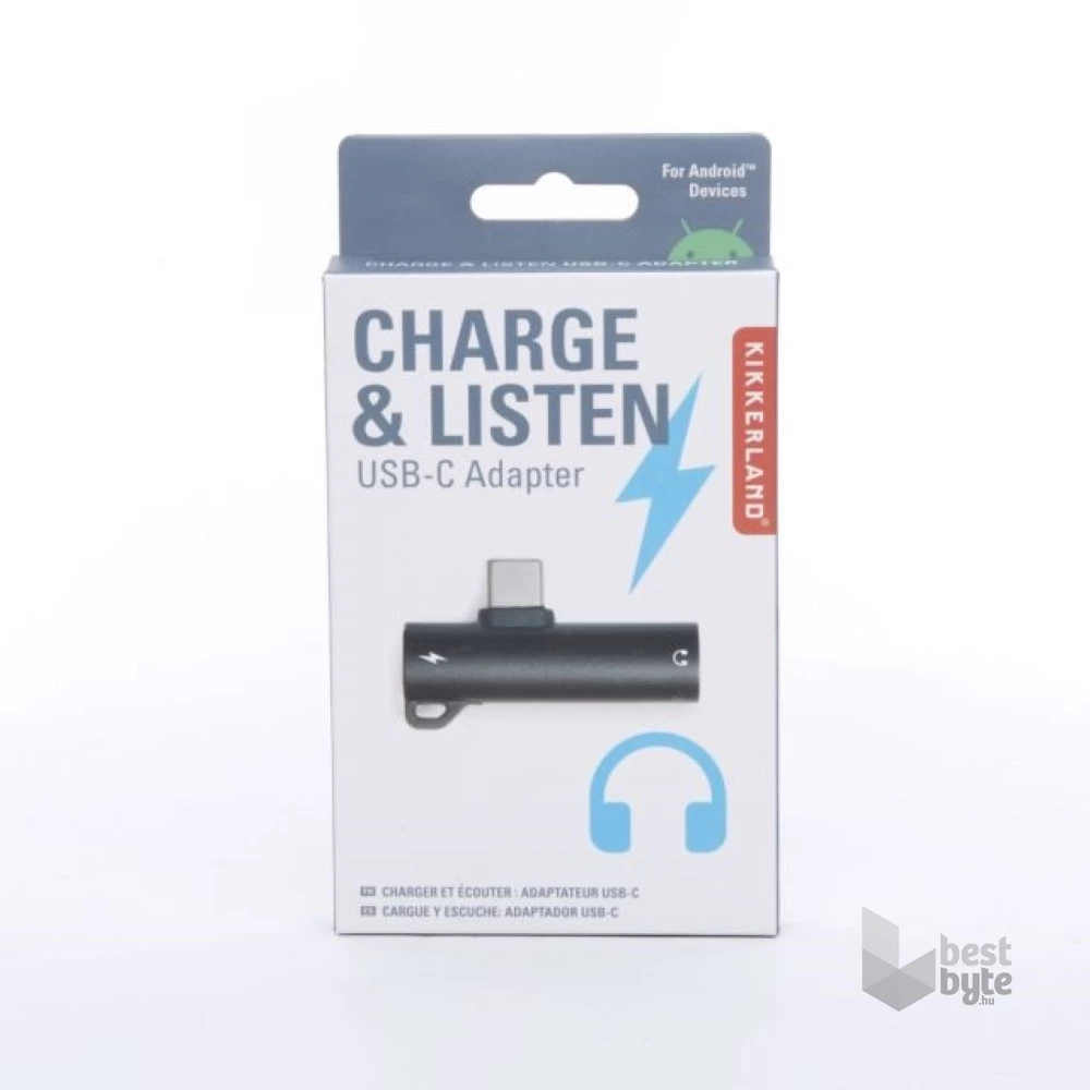 Kikkerland Android készülékhez Jack - USB-C csatlakozó elosztó