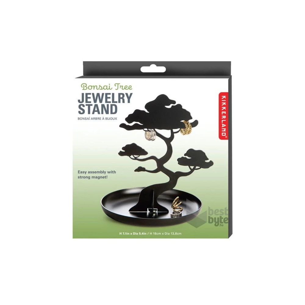 Kikkerland Ékszertartó állvány, bonsai fa, fekete (JK21)
