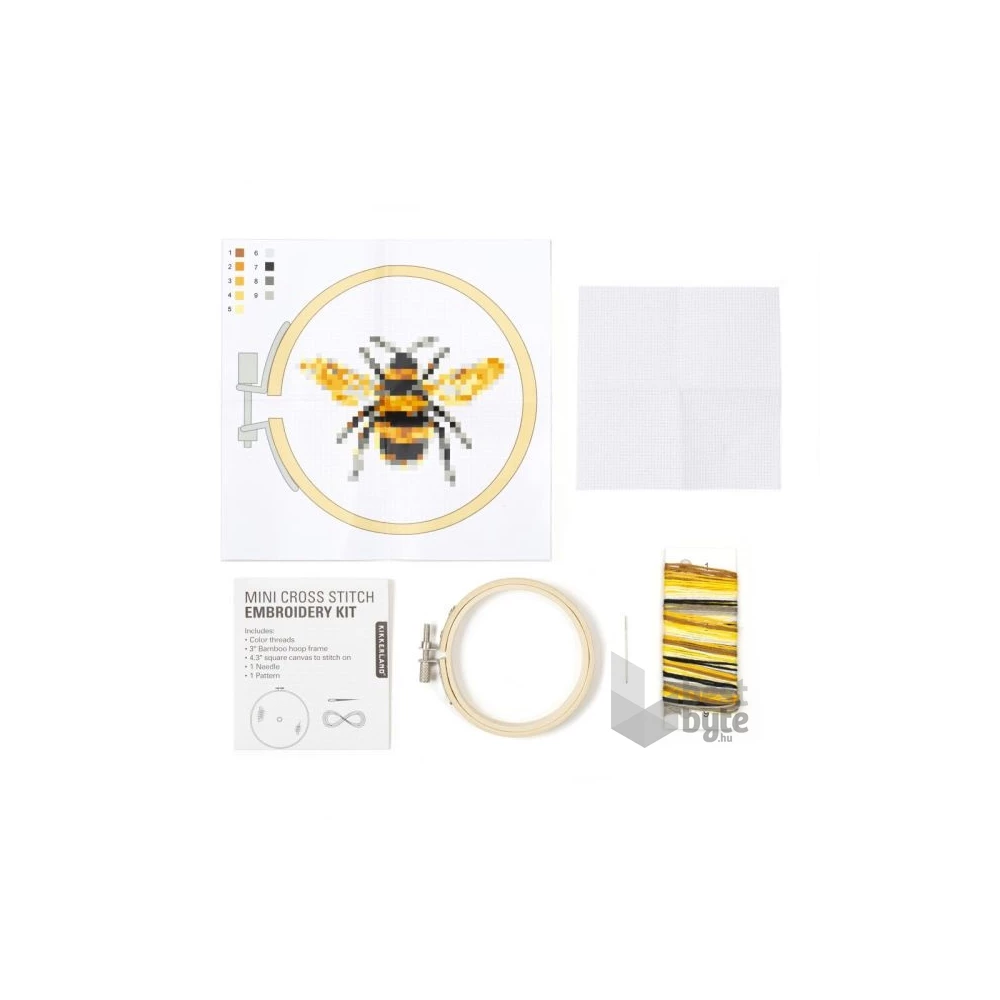 Kikkerland GG256 mini keresztszemes hímzés készlet - méhek
