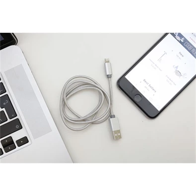 Kikkerland US142-SI-EU 1m-es ezüst Micro USB és iPhone kábel