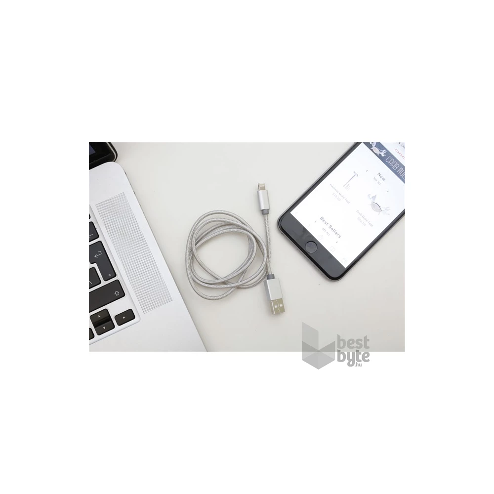 Kikkerland US142-SI-EU 1m-es ezüst Micro USB és iPhone kábel