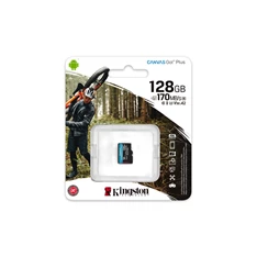 Kingston 128GB SD micro Canvas Go! Plus (SDXC Class 10 UHS-I U3) (SDCG3/128GBSP) memóriakártya
