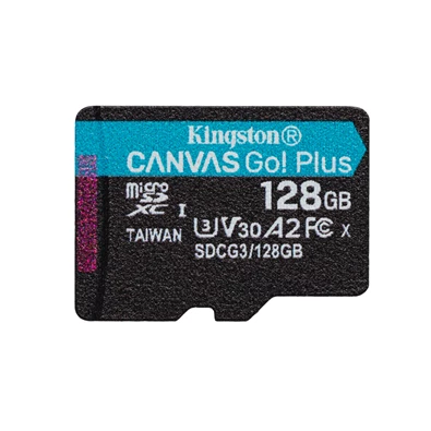 Kingston 128GB SD micro Canvas Go! Plus (SDXC Class 10 UHS-I U3) (SDCG3/128GBSP) memória kártya