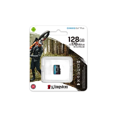 Kingston 128GB SD micro Canvas Go! Plus (SDXC Class 10 UHS-I U3) (SDCG3/128GBSP) memóriakártya