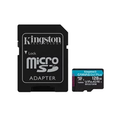 Kingston 128GB SD micro Canvas Go! Plus (SDXC Class 10 UHS-I U3) (SDCG3/128GB) memória kártya adapterrel