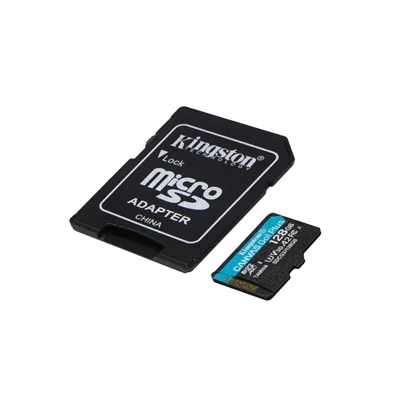 Kingston 128GB SD micro Canvas Go! Plus (SDXC Class 10 UHS-I U3) (SDCG3/128GB) memória kártya adapterrel