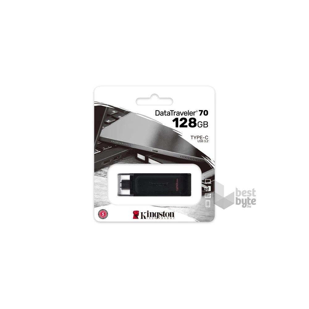 Kingston 128GB USB3.2 C DataTraveler 70 (DT70/128GB) Flash Drive
