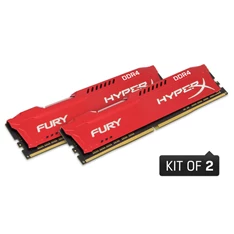 Kingston 16GB/2400MHz DDR-4 1Rx8 HyperX FURY piros (Kit 2db 8GB) (HX424C15FR2K2/16) memória