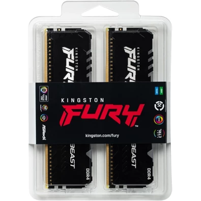 Kingston 16GB/3000MHz DDR-4 (Kit of 2) FURY Beast RGB (KF430C15BBAK2/16) memória
