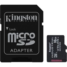 Kingston 16GB SD micro Industrial (SDHC Class 10 A1) (SDCIT2/16GB) memória kártya + olvasó