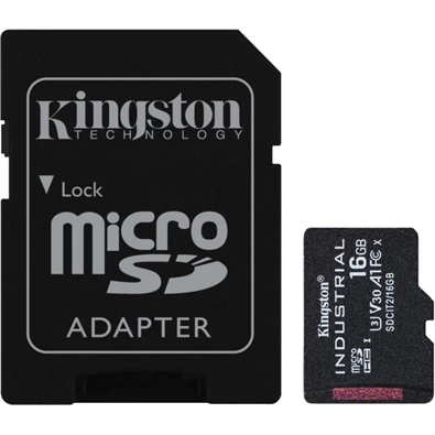 Kingston 16GB SD micro Industrial (SDHC Class 10 A1) (SDCIT2/16GB) memóriakártya + olvasó
