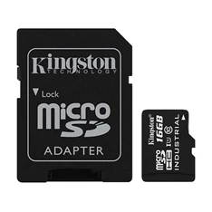 Kingston 16GB SD micro (SDHC Class 10 UHS-I)Industrial Temp Card (SDCIT/16GB) memória kártya adapterrel