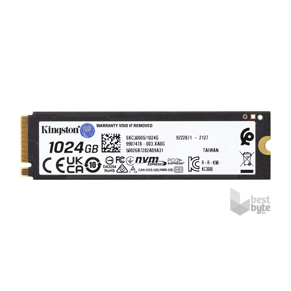 Kingston 1TB M.2 NVMe 2280 KC3000 (SKC3000S/1024G) SSD