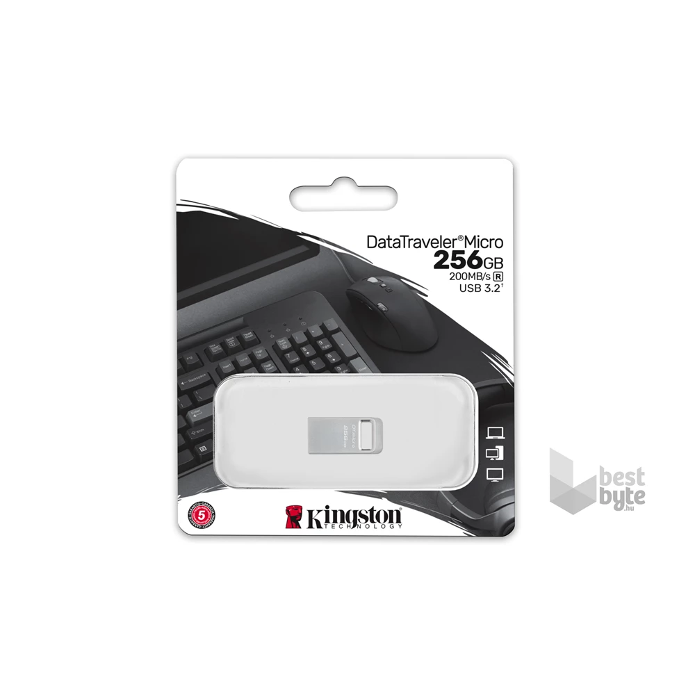 Kingston 256GB DataTraveler Micro USB3.2 A Ezüst (DTMC3G2/256GB) Flash Drive