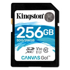 Kingston 256GB SD Canvas Go (SDXC Class 10 UHS-I U3) (SDG/256GB) memória kártya