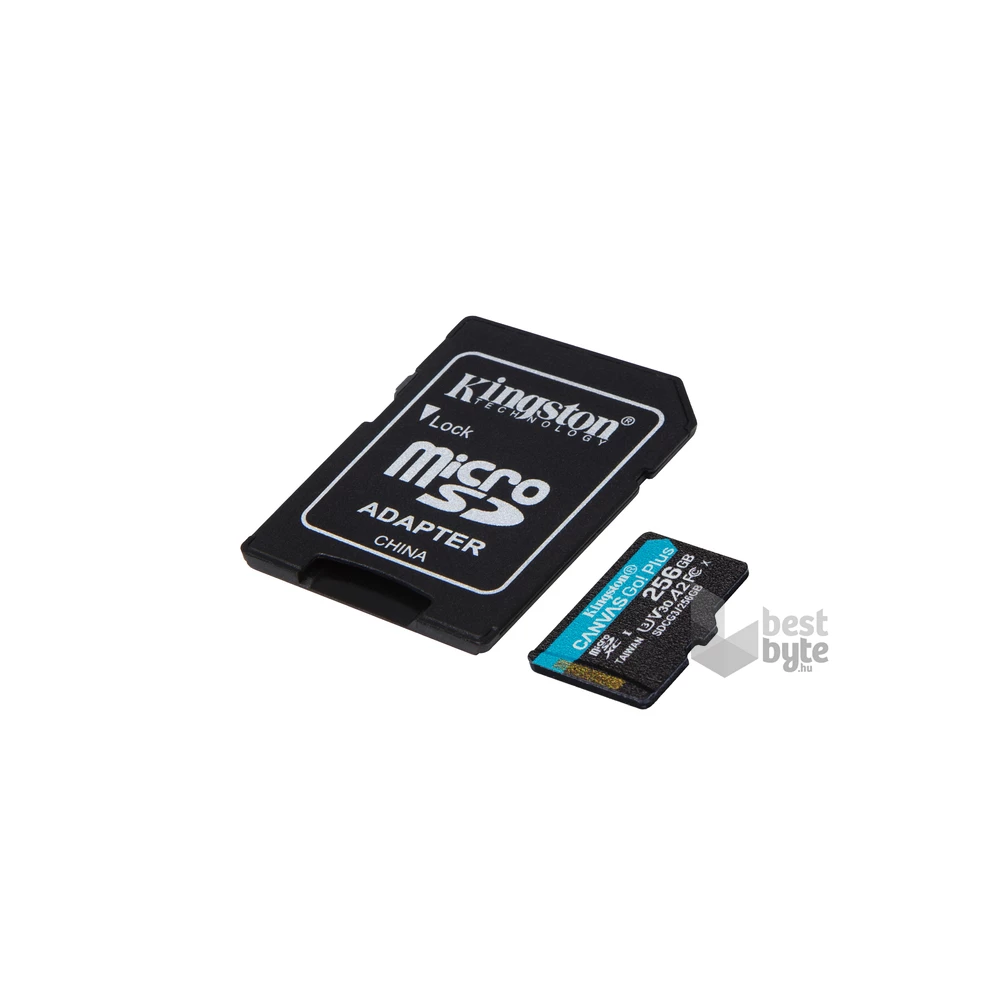 Kingston 256GB SD micro Canvas Go! Plus (SDXC Class 10 UHS-I U3) (SDCG3/256GB) memóriakártya adapterrel