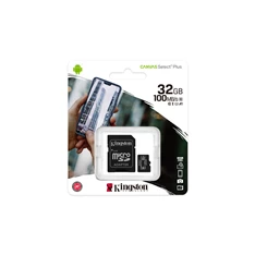 Kingston 32GB SD micro Canvas Select Plus (SDHC Class 10 A1) (SDCS2/32GB) memória kártya adapterrel