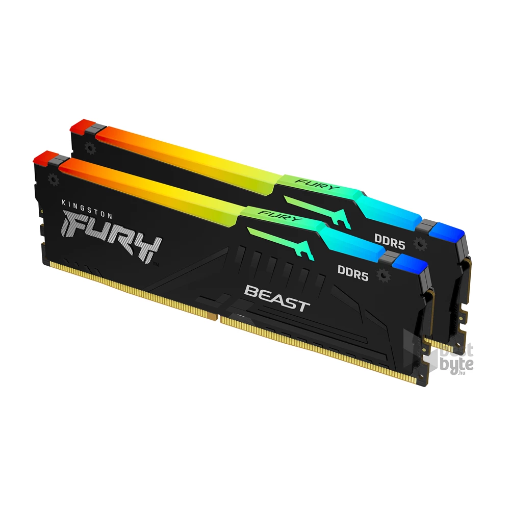 Kingston 64GB/5600MHz DDR-5 (Kit of 2) FURY Beast RGB (KF556C40BBAK2-64) memória
