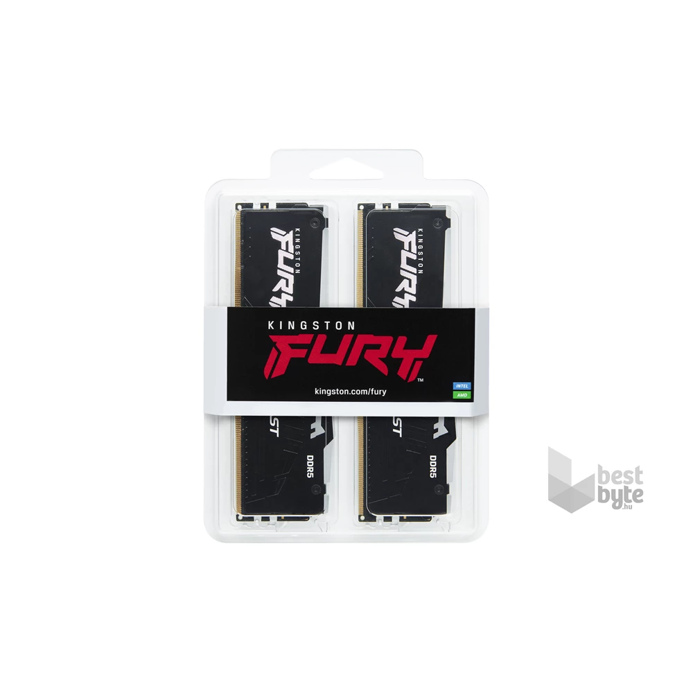 Kingston 64GB/5600MHz DDR-5 (Kit of 2) FURY Beast RGB (KF556C40BBAK2-64) memória