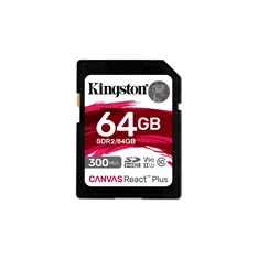 Kingston 64GB SD Canvas React Plus (SDXC Class 10  UHS-II U3) (SDR2/64GB) memóriakártya