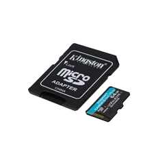 Kingston 64GB SD micro Canvas Go! Plus (SDXC Class 10  UHS-I U3) (SDCG3/64GB) memória kártya adapterrel